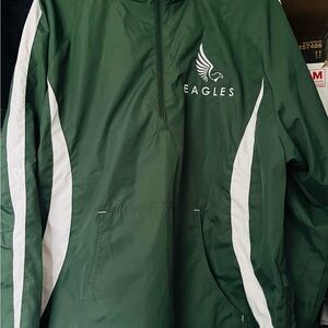Eagles Green and White Windbreaker/ rain jacket size Large NWOT